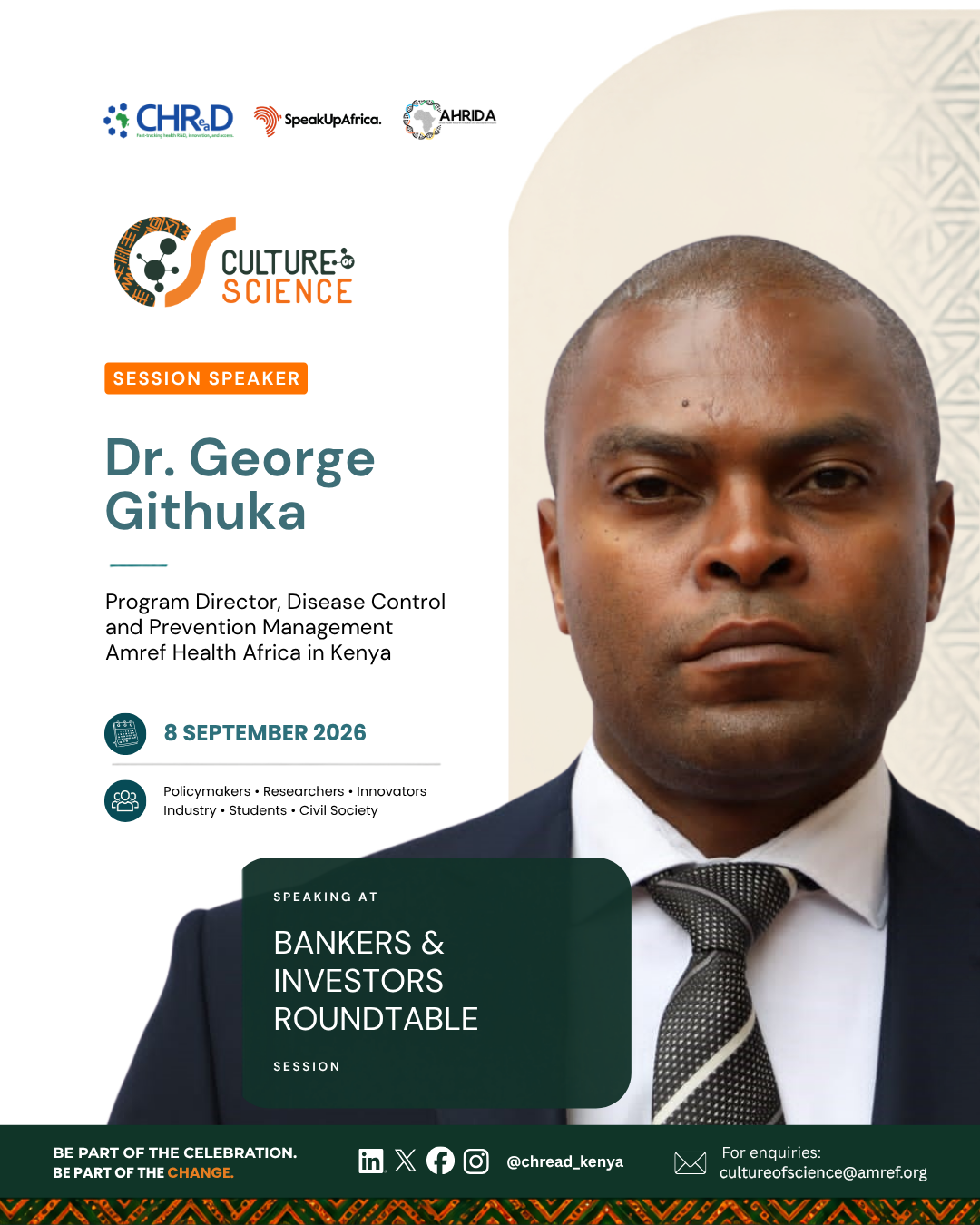 Culture of Science Conference speaker poster