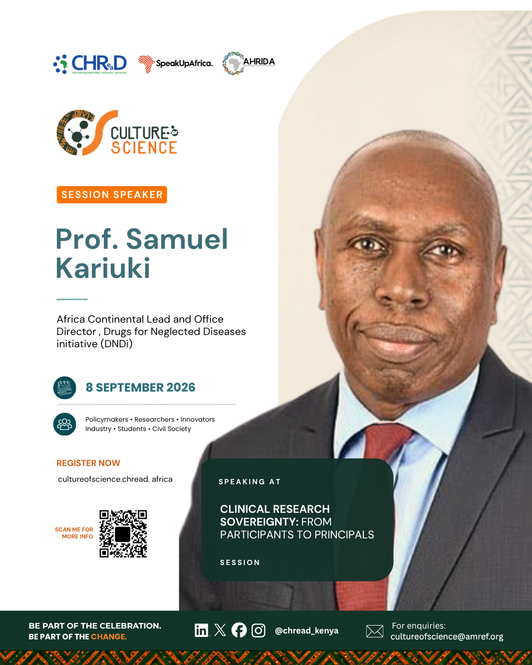Culture of Science Conference speaker poster