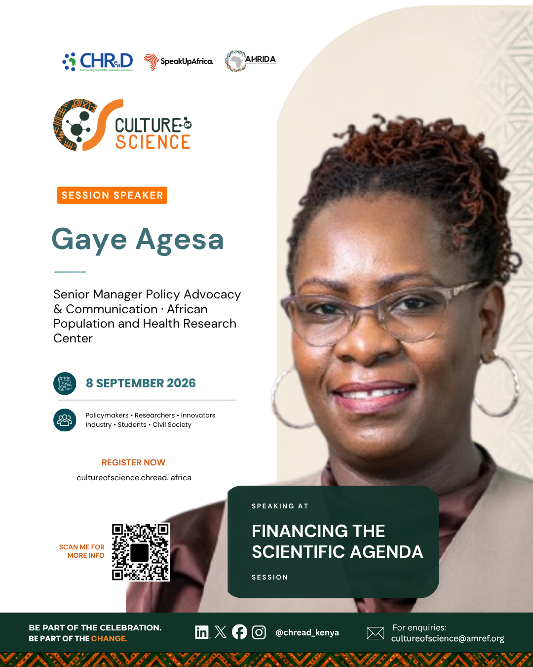Culture of Science Conference speaker poster