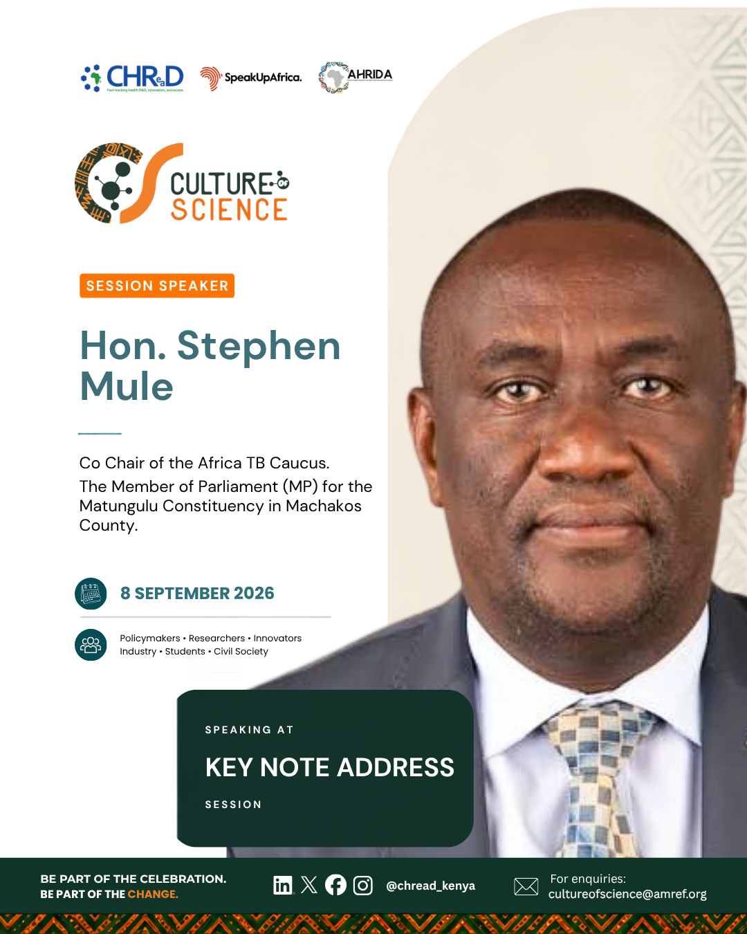 Culture of Science Conference speaker poster