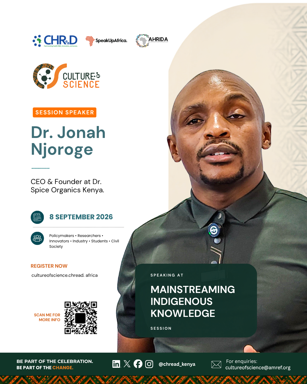 Culture of Science Conference speaker poster
