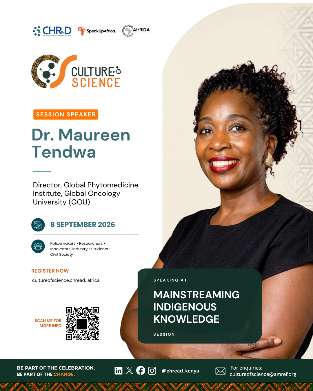 Culture of Science Conference speaker poster