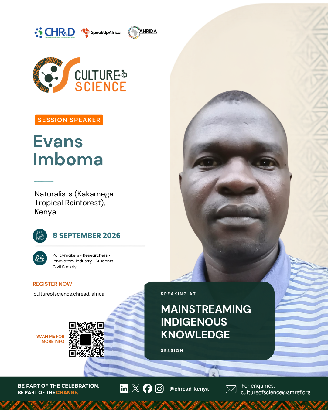 Culture of Science Conference speaker poster