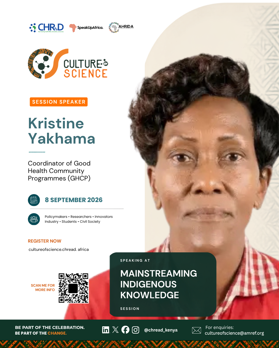 Culture of Science Conference speaker poster