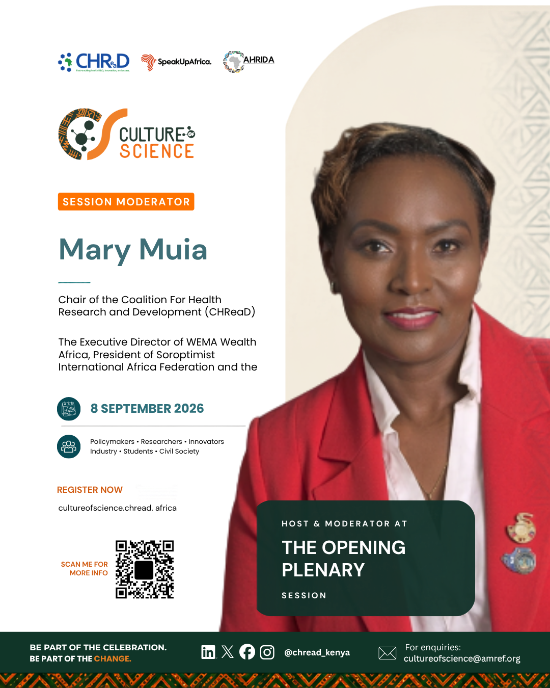Culture of Science Conference speaker poster