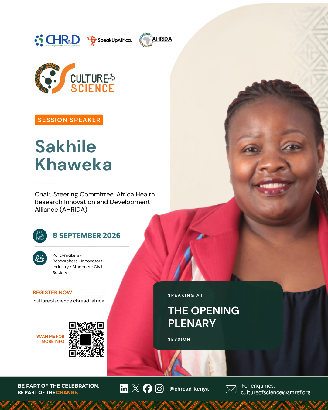 Culture of Science Conference speaker poster