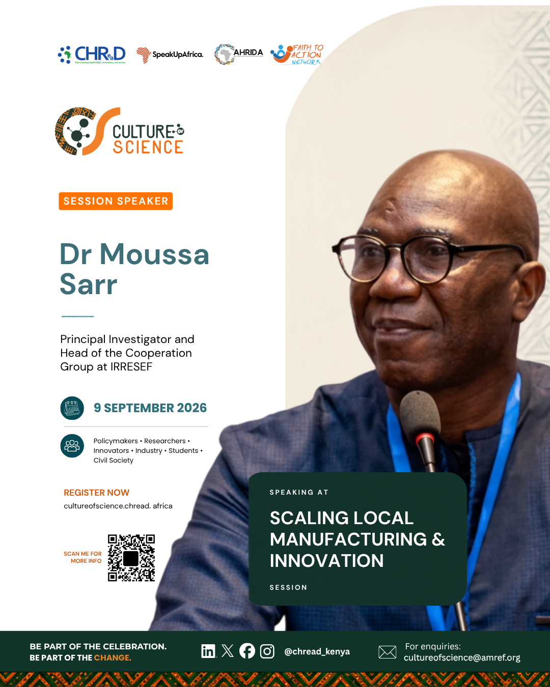 Culture of Science Conference speaker poster