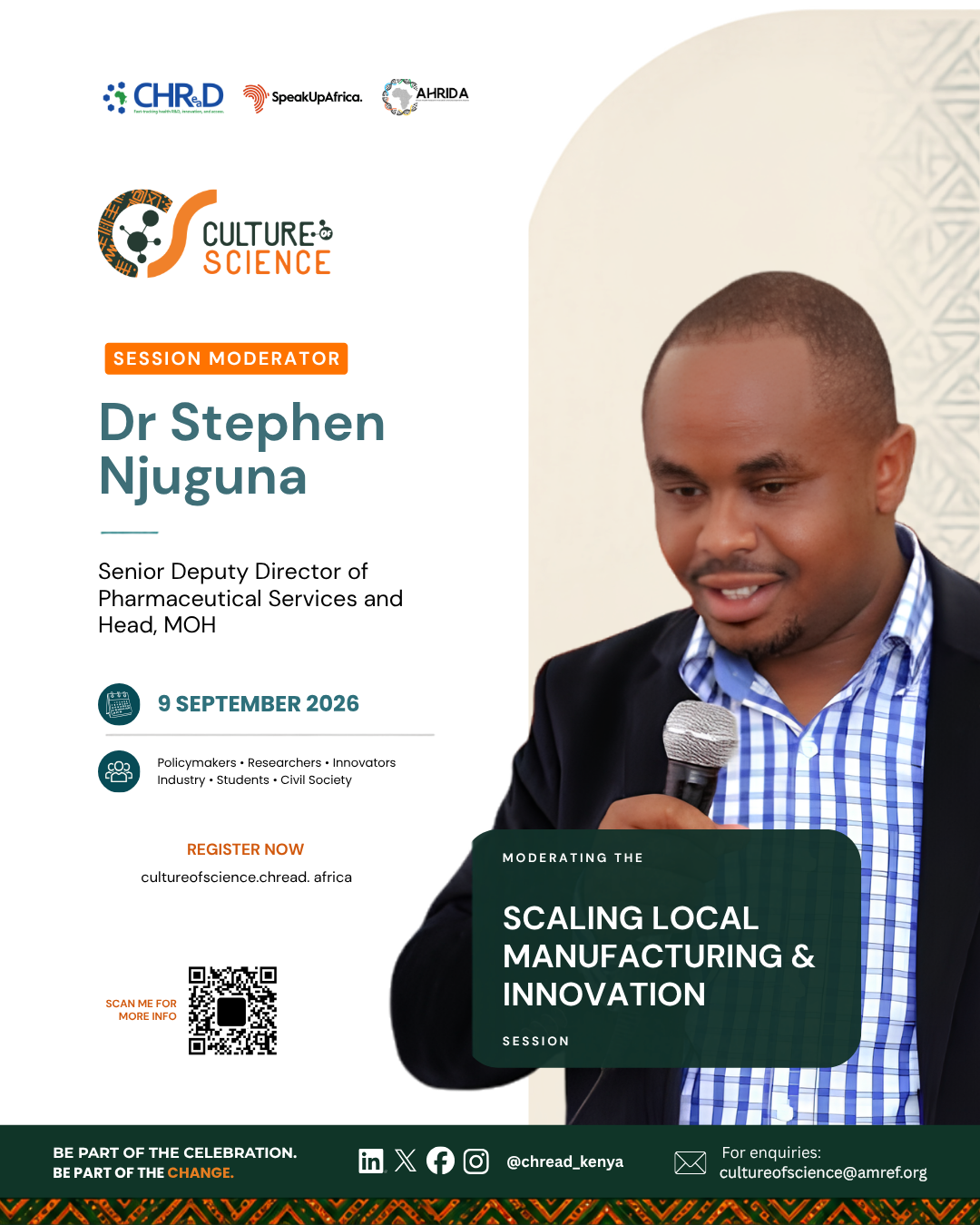 Culture of Science Conference speaker poster