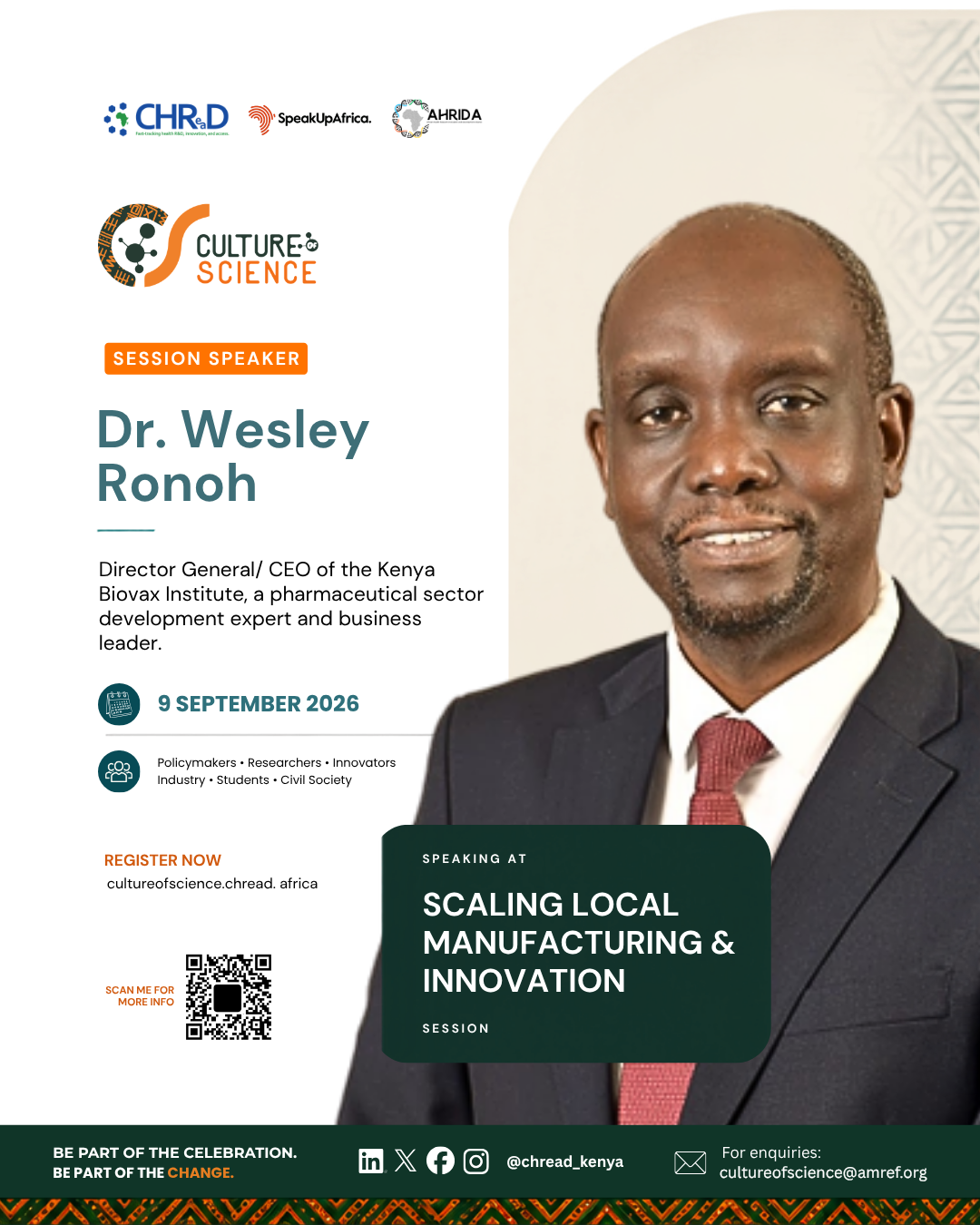 Culture of Science Conference speaker poster