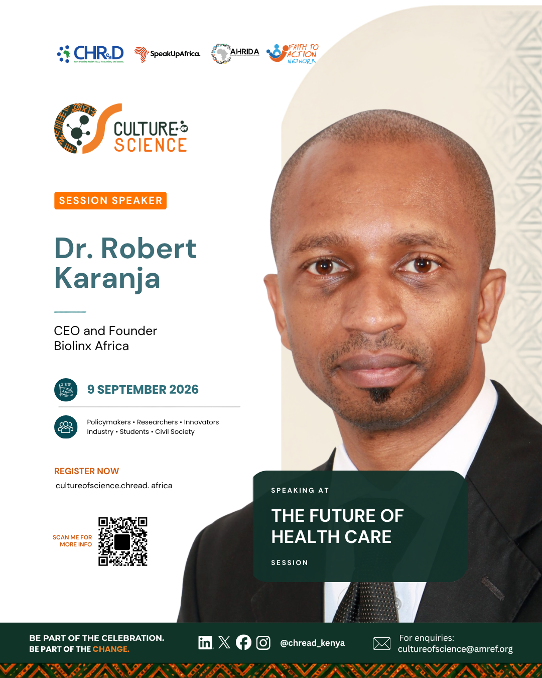 Culture of Science Conference speaker poster