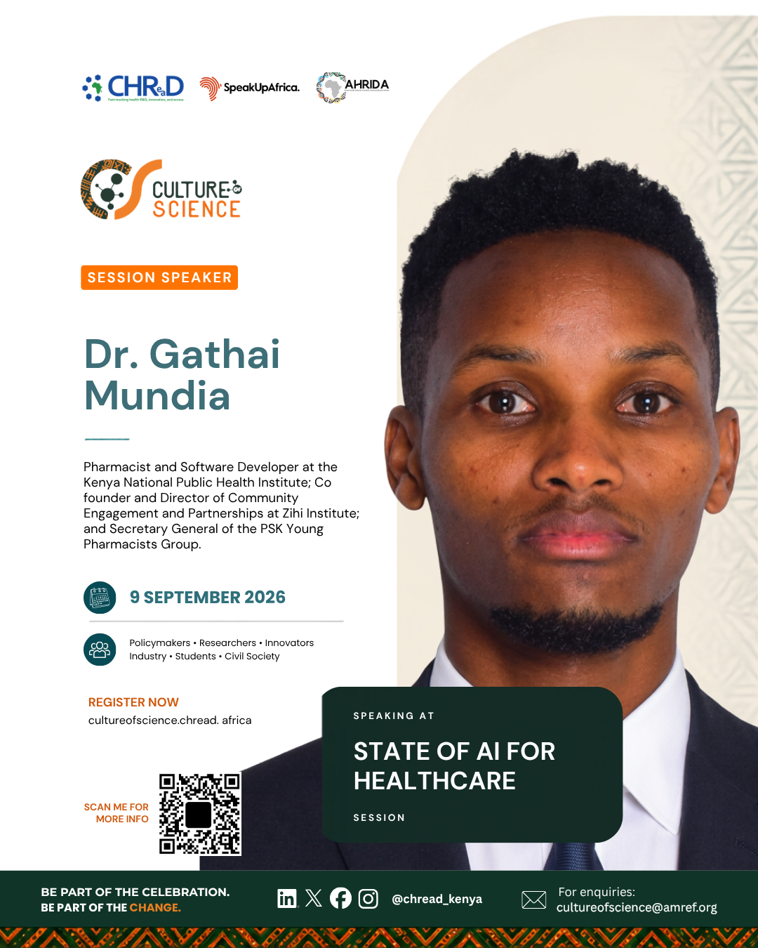 Culture of Science Conference speaker poster