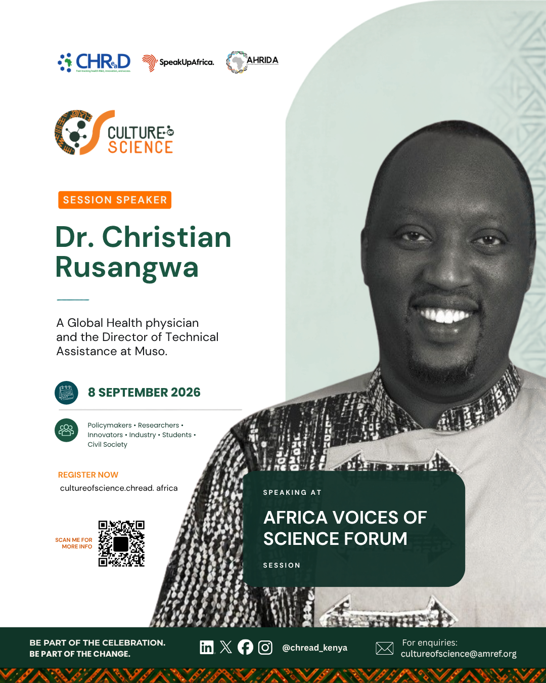 Culture of Science Conference speaker poster