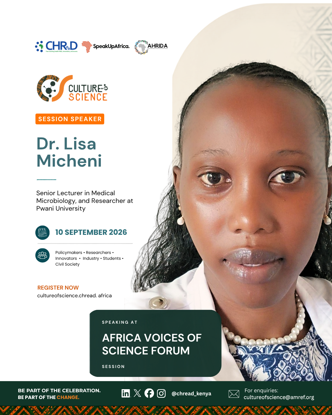 Culture of Science Conference speaker poster