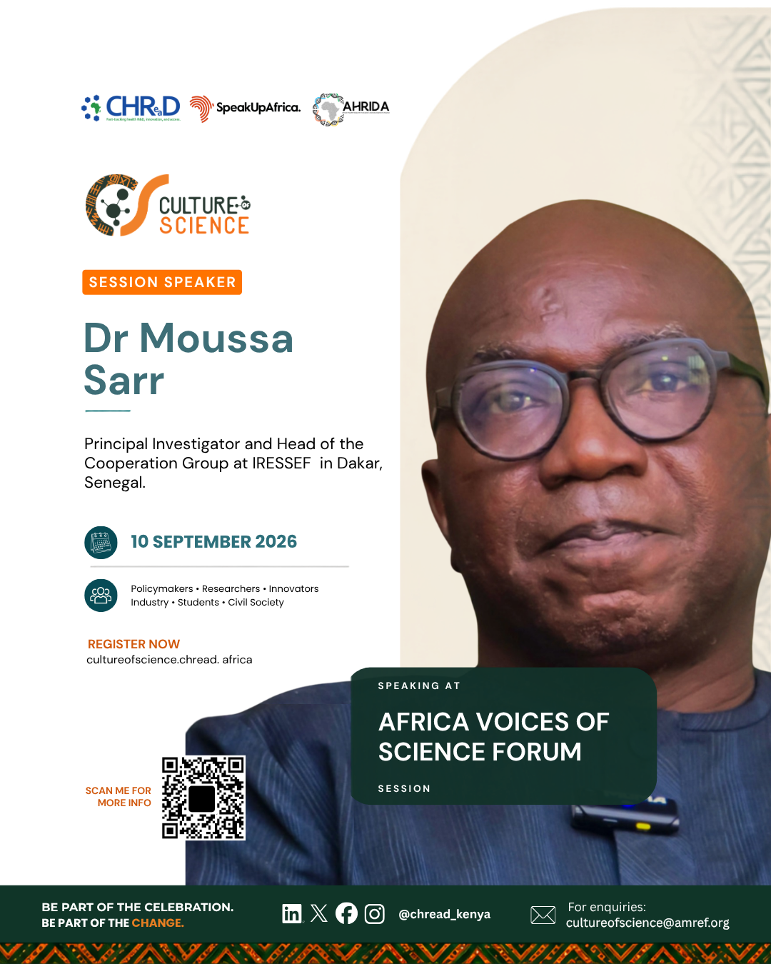 Culture of Science Conference speaker poster