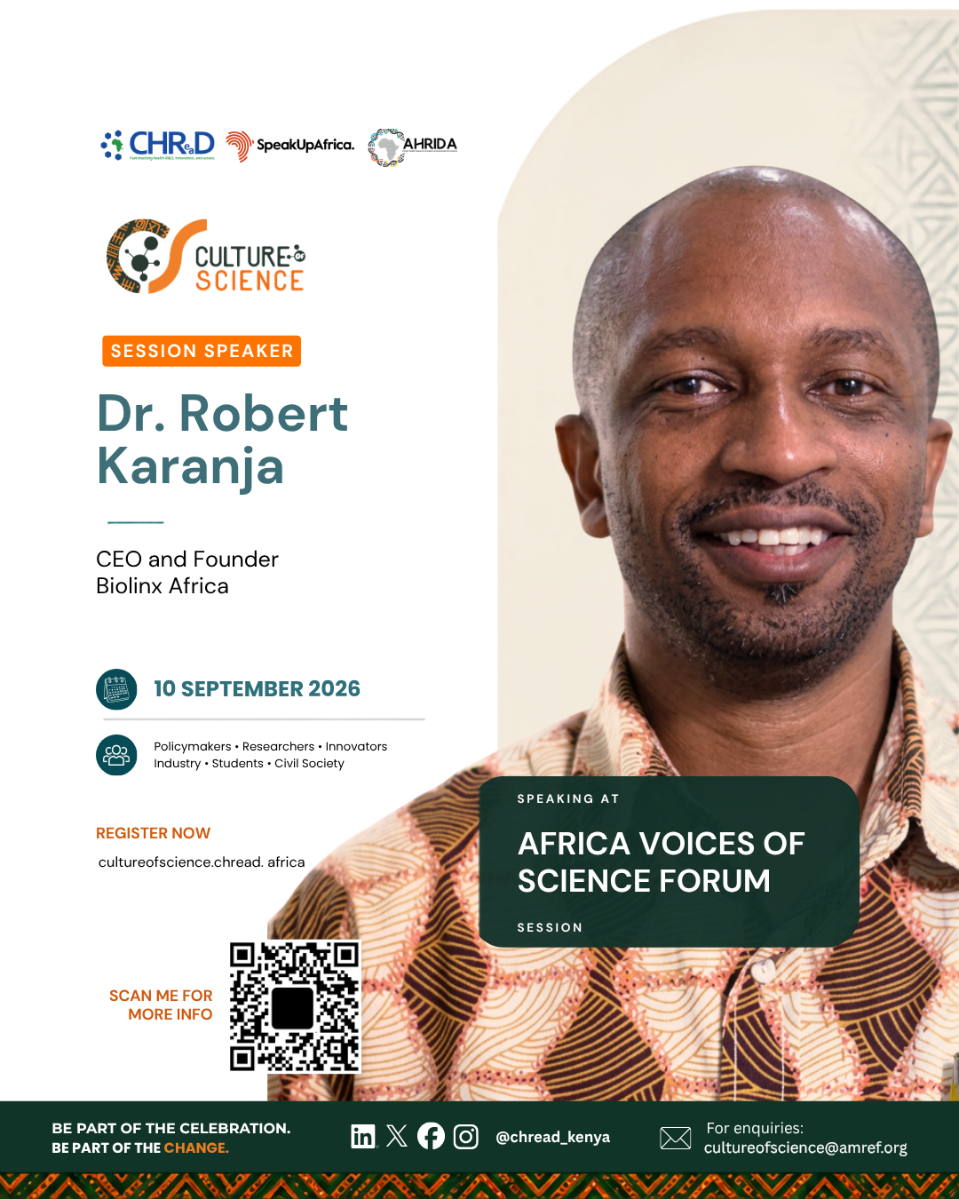 Culture of Science Conference speaker poster