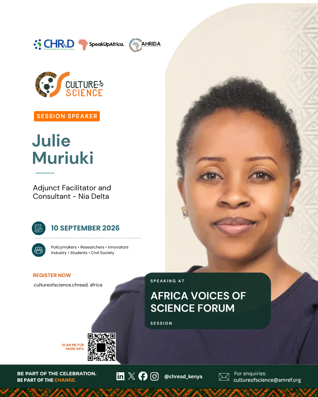 Culture of Science Conference speaker poster