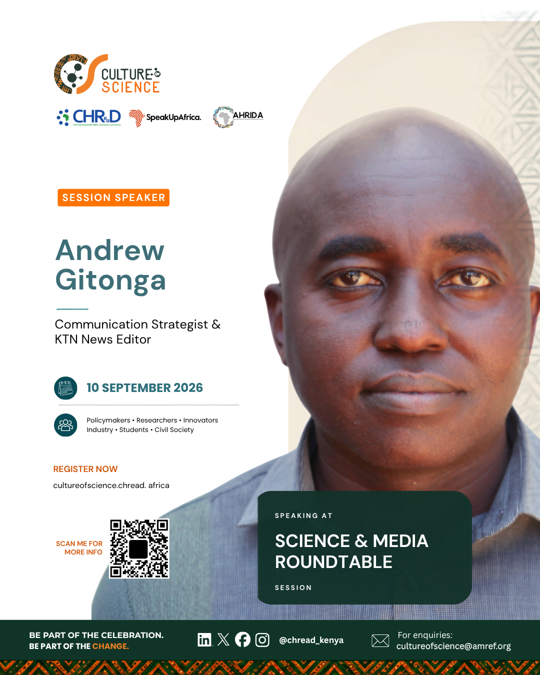 Culture of Science Conference speaker poster