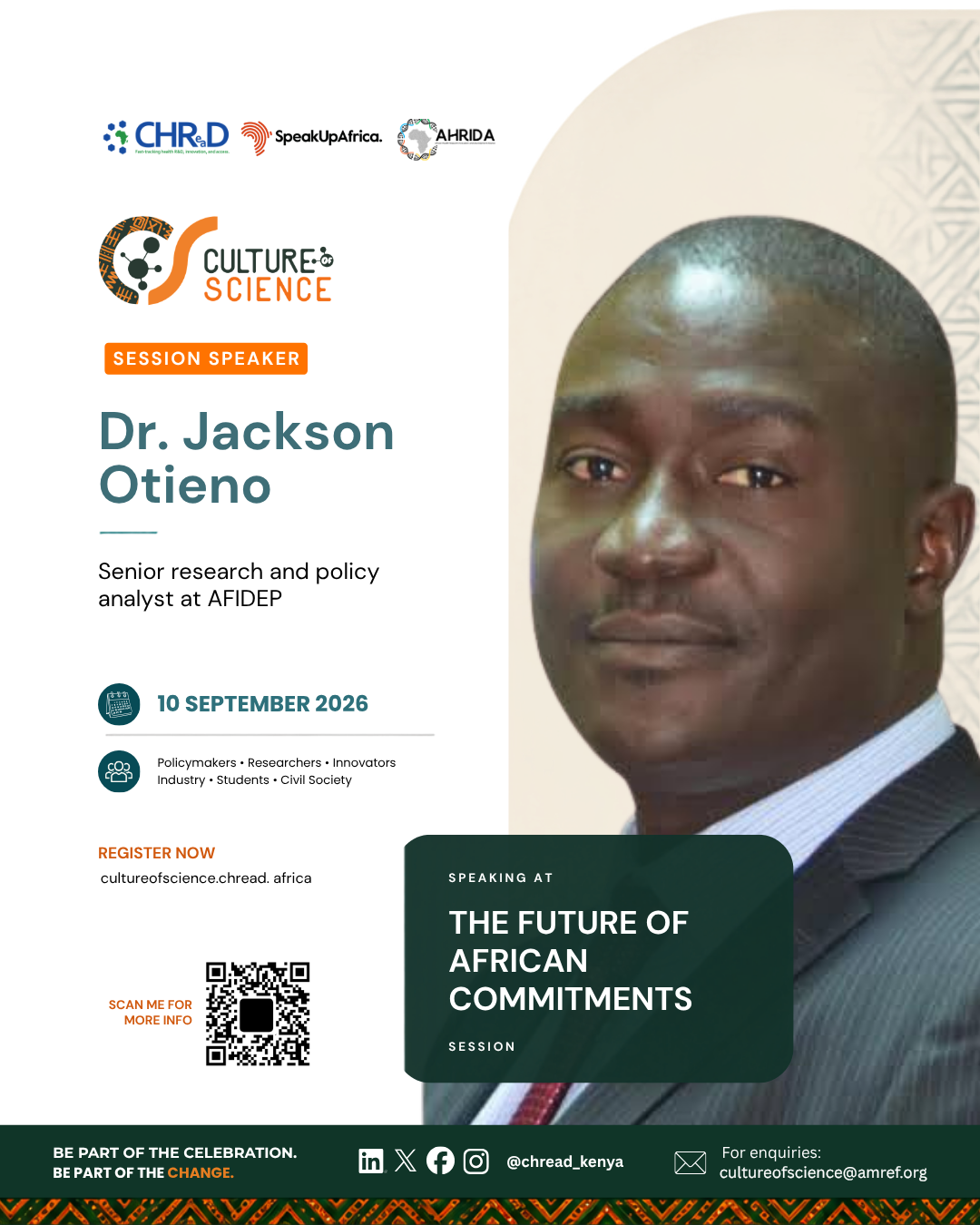 Culture of Science Conference speaker poster