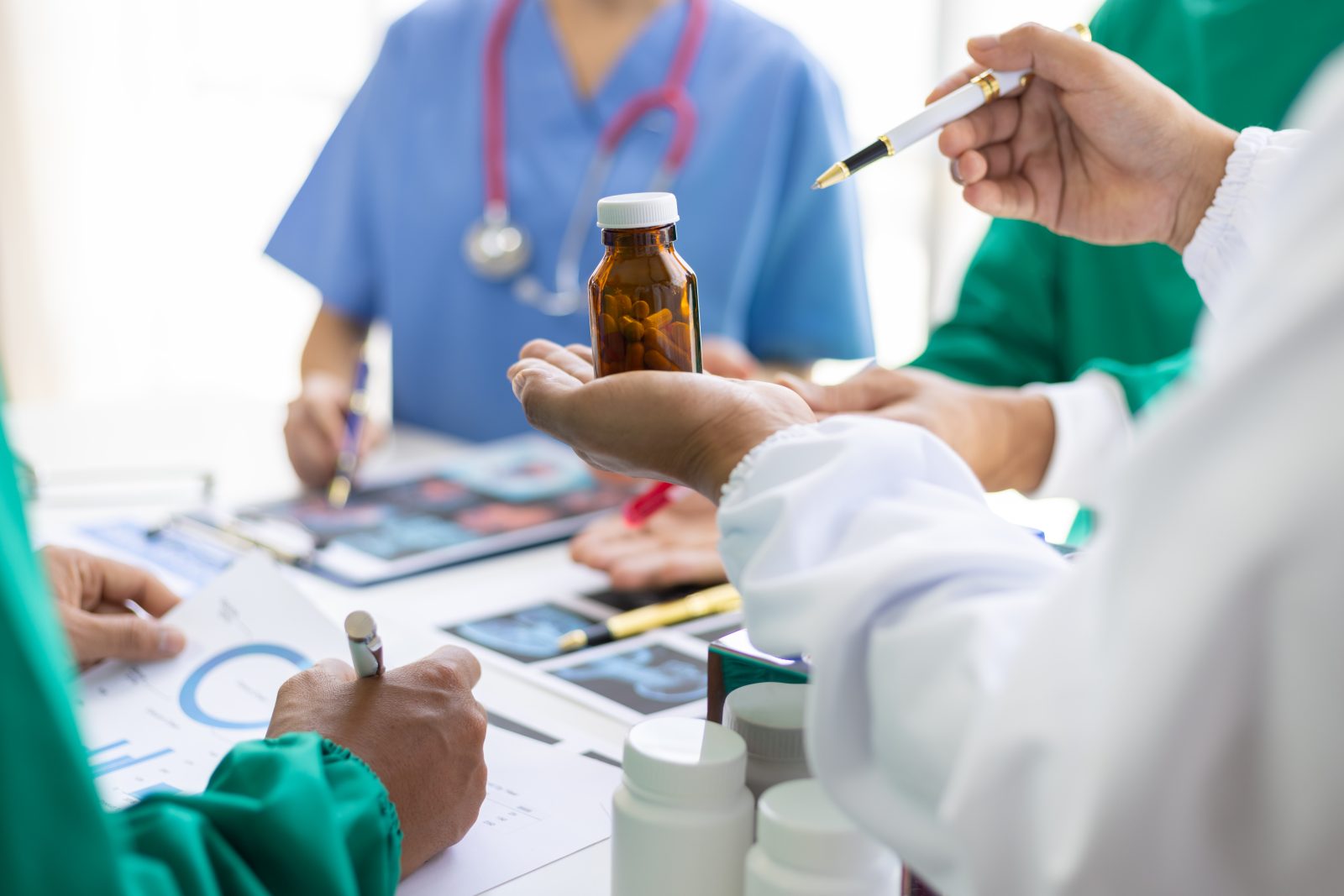 Healthcare professionals collaborating